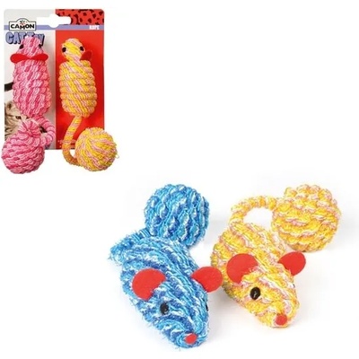 Camon Rope mice with ball - котешка играчка