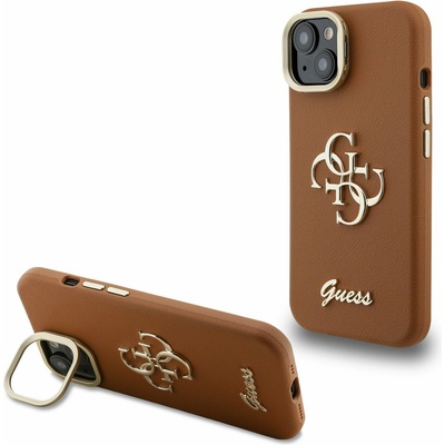 GUESS PU Grained 4G Logo Stand Заден капак за iPhone 13 Кафяв Guess | Kafyav | ЖЕНИ | UNI