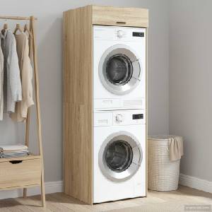 vidaXL Шкаф за пералня Сонома 67, 5 x 68 x 200 см Инженерна дървесина (3422786)