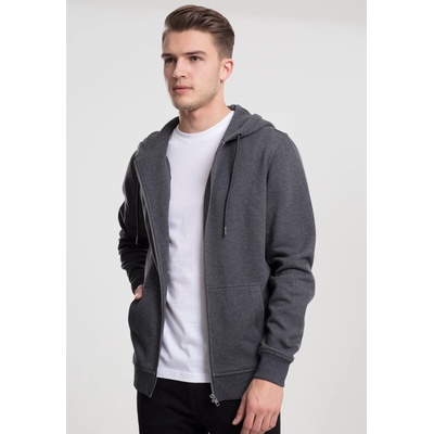 Urban Classics Мъжки изчистен суичър с цип Urban Classics charcoalUB-TB1788-00091 - Тъмносив, размер S