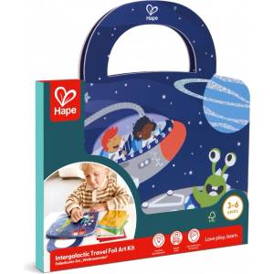 Hape Творчески комплект Hape - Книжка за апликации с фолио, Космос (H2020)