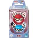 BIBI Silikónové cumlíky Happiness Dental Premium Duo Tiger Swiss univerzálne červená/modrá