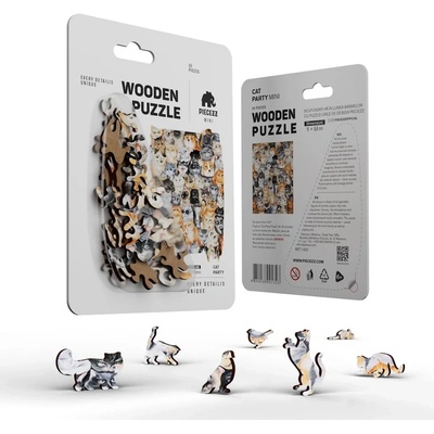PIECEZZ Дървен пъзел Piecezz Puzzle Mini 40 котка (P1323)