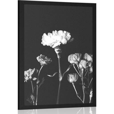 Plakát elegantní černobílé květiny - 30x45 silver