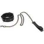 SuperLove Collar & Leash Faux Leather 26-36cm Neck Black