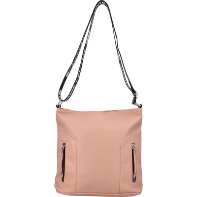 Dámská koženková crossbody taška s látkovým uchem Barnet růžová