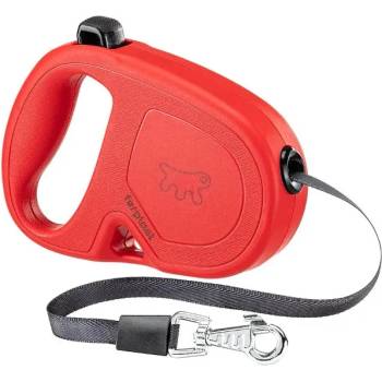 Ferplast Flippy One Tape Large - Автоматичен повод за кучета, 5 метра лента за кучета до 50 кг. - червен