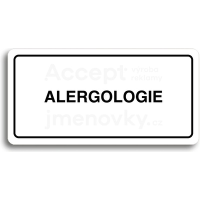 ACCEPT Piktogram ALERGOLOGIE - bílá tabulka - černý tisk