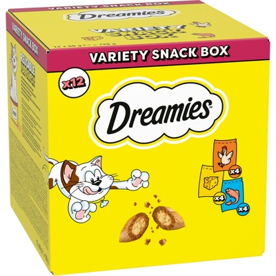 Dreamies Mixbox kuřecí, sýr a losos 12 x 60 g
