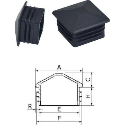 Plastová krytka se stříškou 25x25mm - různé barvy Barva: Černá