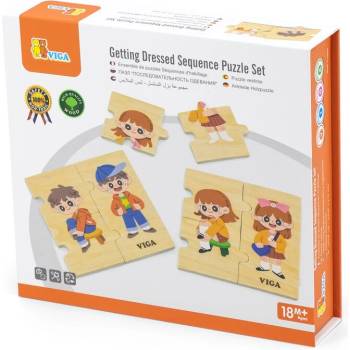 Image 1 of Viga Toys Дървен пъзел Viga - Уча се да обличам (44649)