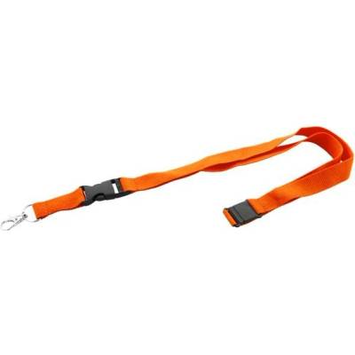 Snúrka na krk s odnímateľnou karabínou a skobou 20x560 mm oranžová