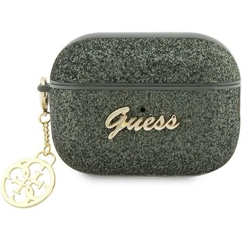 Guess Кейс Guess GUAP2GLGSHA за AirPods Pro 2, зелен / каки, Glitter Flake 4G Charm (GUE002653-0)