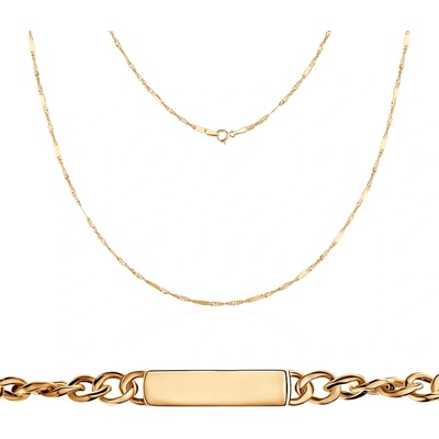 SAVICKI Синджирче Savicki 1, 3 мм: 585 злато, плочка от singapur