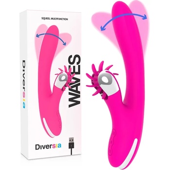 Накланящ се вибратор, въртящ се клитор стимулатор, 24см. - Diversia (D-232425)