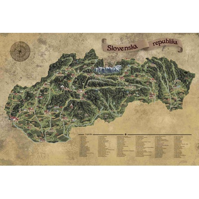 Giftio Stírací mapa Slovenská republika Deluxe XXL