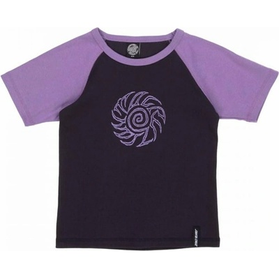 Santa Cruz Helix Raglan T-Shirt Black Wash/Purple Haze