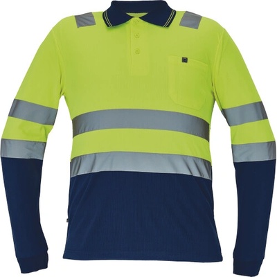 Cerva LEON HV polokošile dl.rukáv žlutá/navy XS