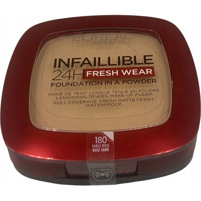 L'Oréal Paris Make-up v pudru Infaillible 24H Fresh Wear Foundation in a Powder 180 Rose Sand 9 g