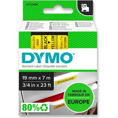 Dymo D1 S0720880 - originální polyesterová páska - 19 mm × 7 m, černo-žlutá