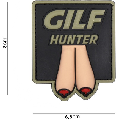 Gumová nášivka 101 Inc nápis Gilf Hunter Smaller - coyote