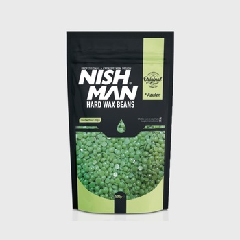 Nish Man Hard Wax Beans depilační vosková zrnka zelená 500 g