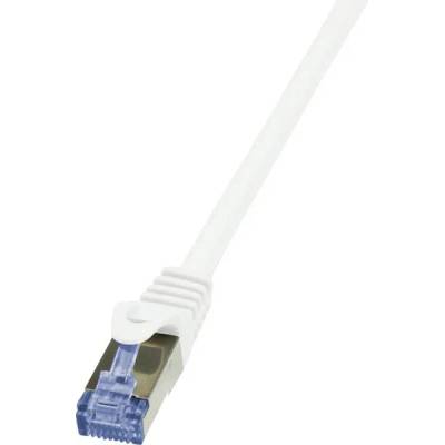 Кабел S/FTP LOGILINK Cat6a, LSZH, Мед, 0.25 м, Бял, AWG26, Двойно екраниран CQ3011S (CQ3011S) (CQ3011S)