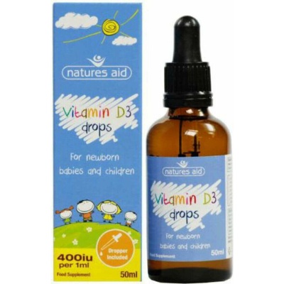 Natures Aid Vitamín D3 kvapky pre deti 200 IU 50 ml