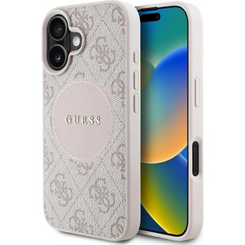 GUESS Калъф Guess 4G Circle Classic Logo MagSafe iPhone 16 - розов (3666339426774)