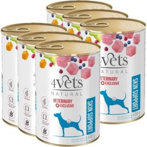 4Vets NATURAL 4Vets Подкрепа за кожата на кучета 6x400 г