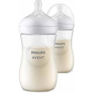 Philips Шишета Philips Avent - Natural Response 3.0, flow 3/среден, 3-6 м, 2 х 260 ml (SCY903/02) - ozone
