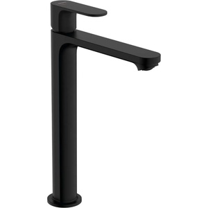 Hansgrohe Rebris S - Смесител за мивка тип купа, с изпразнител, CoolStart, черен мат 72580670 (72580670)