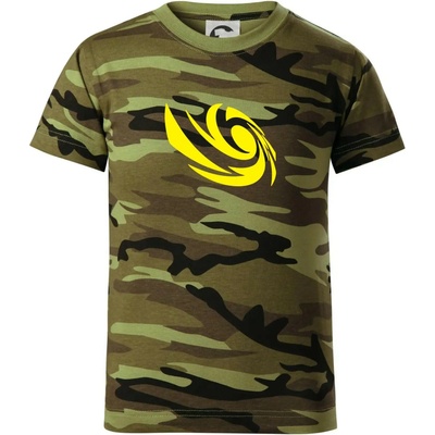Vortex logo samostatné žlutá dětské maskáčové triko Zelený maskáč