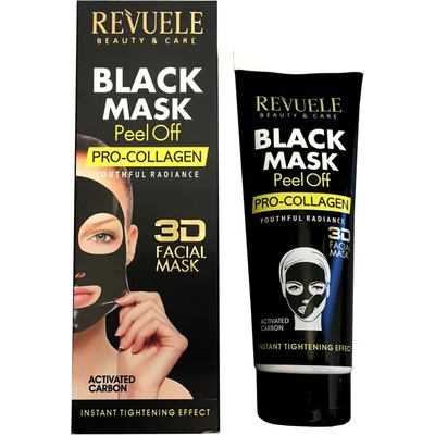 Revuele черна 3d пилинг маска за лице с проколаген, 80мл