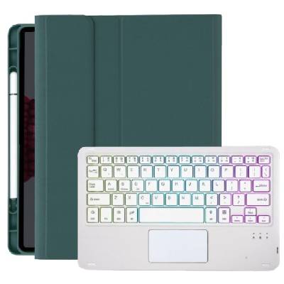 Калъф с подсветка на клавиатурата, тъчпад и място за Apple Pencil за iPad Pro 11" (2020-2022) - петролносиньо (75438)