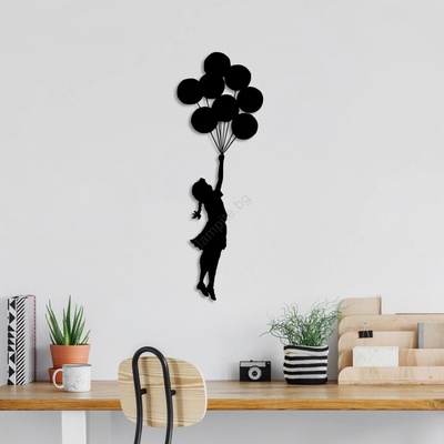 Asir Декорация за стена 100x34 см момиче метал (AS1969)