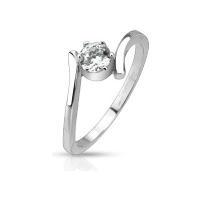 Šperky4U ocelový prsten se zirkonem OPR1667