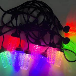  Външна водоустойчива светеща гирлянда, 5 м, енергоспестяващи 10 led, многоцветни, свързваща се К2