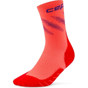 CEP Дамски чорапи за бягане CEP Women's Run Edt. Elliptic Socks Mid Cut Running socks - Neon Coral / Purple - размер IV (207-1149-0413)