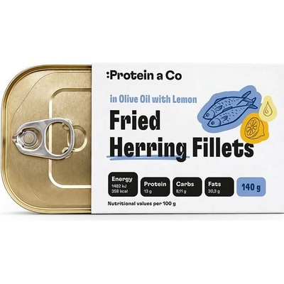 ProteinaCo Smažené filety ze sledě v olivovém oleji s citronem 140 g