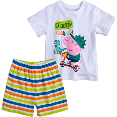 Dětské pyžamo PEPPA PIG SCOOTER bílé