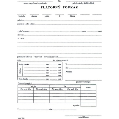Igaz 83 Platobný poukaz A5 list