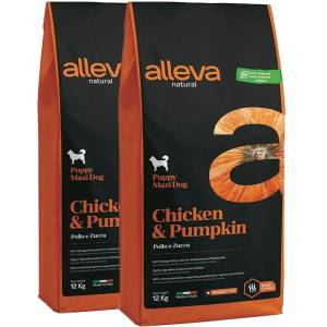 Alleva NATURAL кучешка пиле и тиква макси 2 x 12 кг