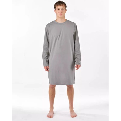 Gina pánské košile noční pánská dlouhý rukáv, šité, s potiskem Pyžama 2025 79203P šedá peprmint