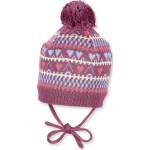 Sterntaler Детска плетена шапка с връзки Sterntaler - Със сърца, 49 cm, 12-18 месеца, тъмнорозова (4701605-766) - baby