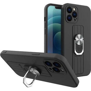 HQWear Силиконов кейс с пръстен HQWear за Apple iPhone 13 Mini, Черен (KXG0021367)