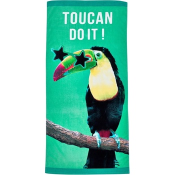 Catherine Lansfield Зелена памучна плажна кърпа 76x160 cm Toucan Do It - Catherine Lansfield (TW/59647/W/BCH/GR)