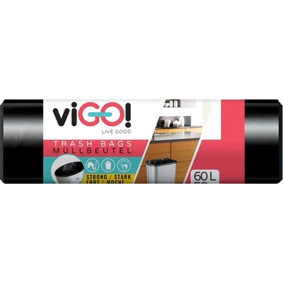 viGO! Торби за отпадъци viGО! - Standard, 60 l, 50 броя, черни (2218006)