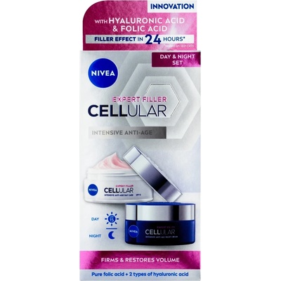 Beiersdorf Nivea Cellular Filler Hyaluron стягащ дневен + нощен крем 2x50ml двоен пакет