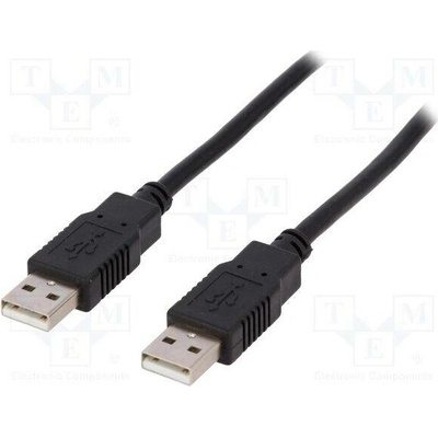 BQ Cable CAB-USB2AA/5.0-BK USB 2.0, USB A vidlice, z obou stran, niklovaný, 5m, černý